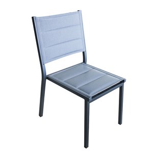 Уголемен размер на Стол без подлакътник с алуминиева конструкция и текстил Глори комфорт сив [008503]