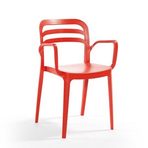 Уголемен размер на Стол с подлакътник Аспендос червен [009069]