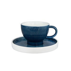 Уголемен размер на Чаша с чинийка за кафе Horecano Hella Steel Blue 200 мл [011764]