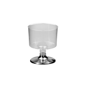 Уголемен размер на Чаша със сребристо столче за еднократна употреба 50 мл [011929]